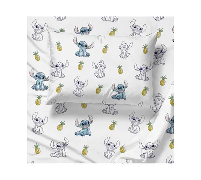 Saturday Park Disney Lilo & Stitch Watercolor Vibes 100% Organic Cotton Full Sheet Set