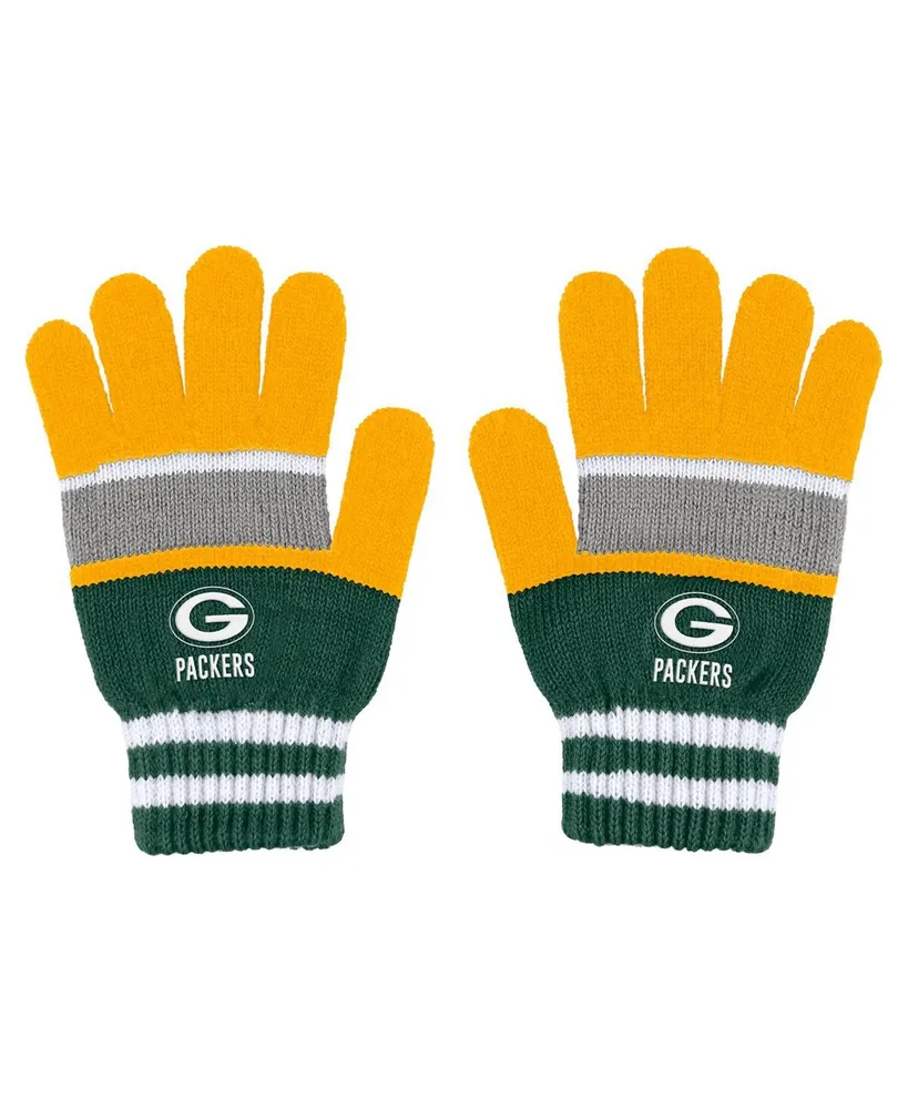 Women's Wear by Erin Andrews Green Bay Packers Stripe Glove and Scarf Set