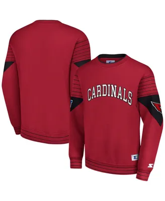 Men's Starter Cardinal Arizona Cardinals Face-Off Pullover Sweatshirt