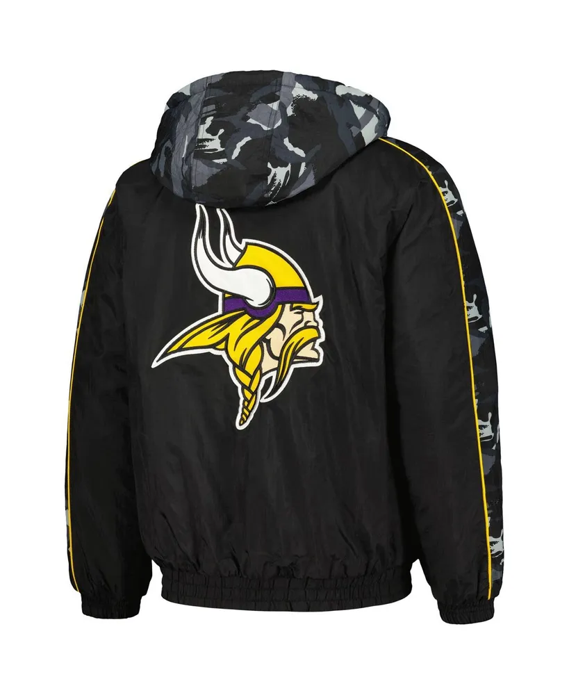 Men's Starter Black Minnesota Vikings Thursday Night Gridiron Full-Zip Hoodie Jacket