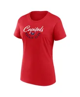 Women's Fanatics Red Washington Capitals Long and Short Sleeve Two-Pack T-shirt Set