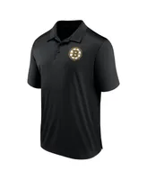 Men's Fanatics Black Boston Bruins Left Side Block Polo Shirt