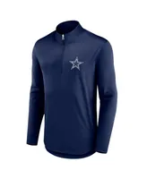 Men's Fanatics Navy Dallas Cowboys Quarterback Quarter-Zip Top