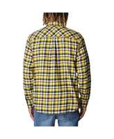 Men's Columbia Maize Michigan Wolverines Flare Flannel Long Sleeve Shirt