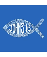 John 3:16 Fish Symbol - Big Boy's Word Art Crewneck Sweatshirt