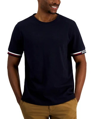 Tommy Hilfiger Men's Monotype Logo Stripe Tipped T-Shirt