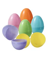 Glitzhome 60 Pack 3" H Easter Plastic Fillable Eggs in 6 Assorted Colors, 10 of Each