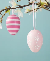 Glitzhome 24 Pack 2.25" H Easter Plastic Eggs, 12 of Each in Gauze Bag