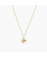 Bearfruit Jewelry Sterling Silver 18k Gold Plated Bee Cultured Pearl Necklace, 16.5"-17.5"