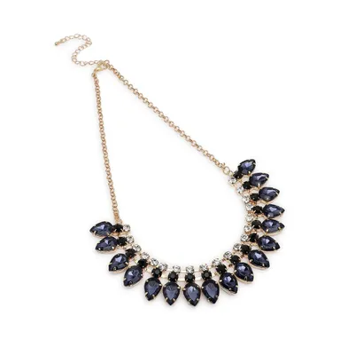 Sohi Women's Blue Teardrop Strand Necklace