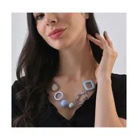 Sohi Women's Blue Circular Strand Necklace