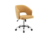 Upholstered Swivel Office Chair with Hollow Out Back