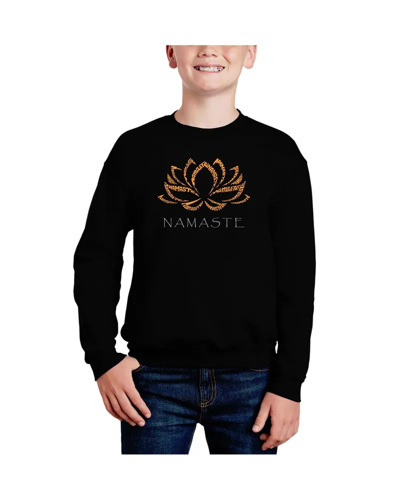 Namaste - Big Boy's Word Art Crewneck Sweatshirt