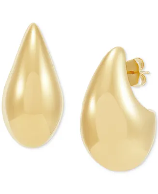 Polished Large Teardrop Sculptural Earrings in 14k Gold, 40mm