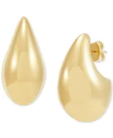 Polished Large Teardrop Sculptural Earrings in 14k Gold, 40mm