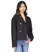 Michael Kors Women's Cotton Twill Cropped Peacoat