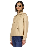 Michael Kors Women's Cotton Twill Cropped Peacoat