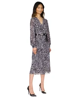 Michael Michael Kors Women's Animal-Print Kate Belted Dress