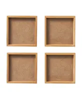 Glitzhome 4" H Valentine's Wooden Block Table Decor, Set of 4