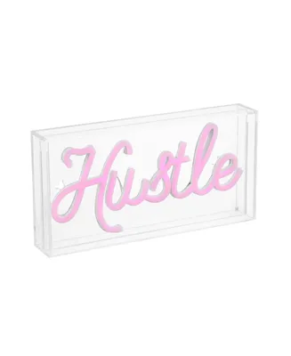 Hustle Contemporary Glam Acrylic Box Usb Operated Led Neon Light Lamp