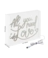 Jonathan Y All You Need Is Love Contemporary Glam Acrylic Box Usb Operated Led Neon Light