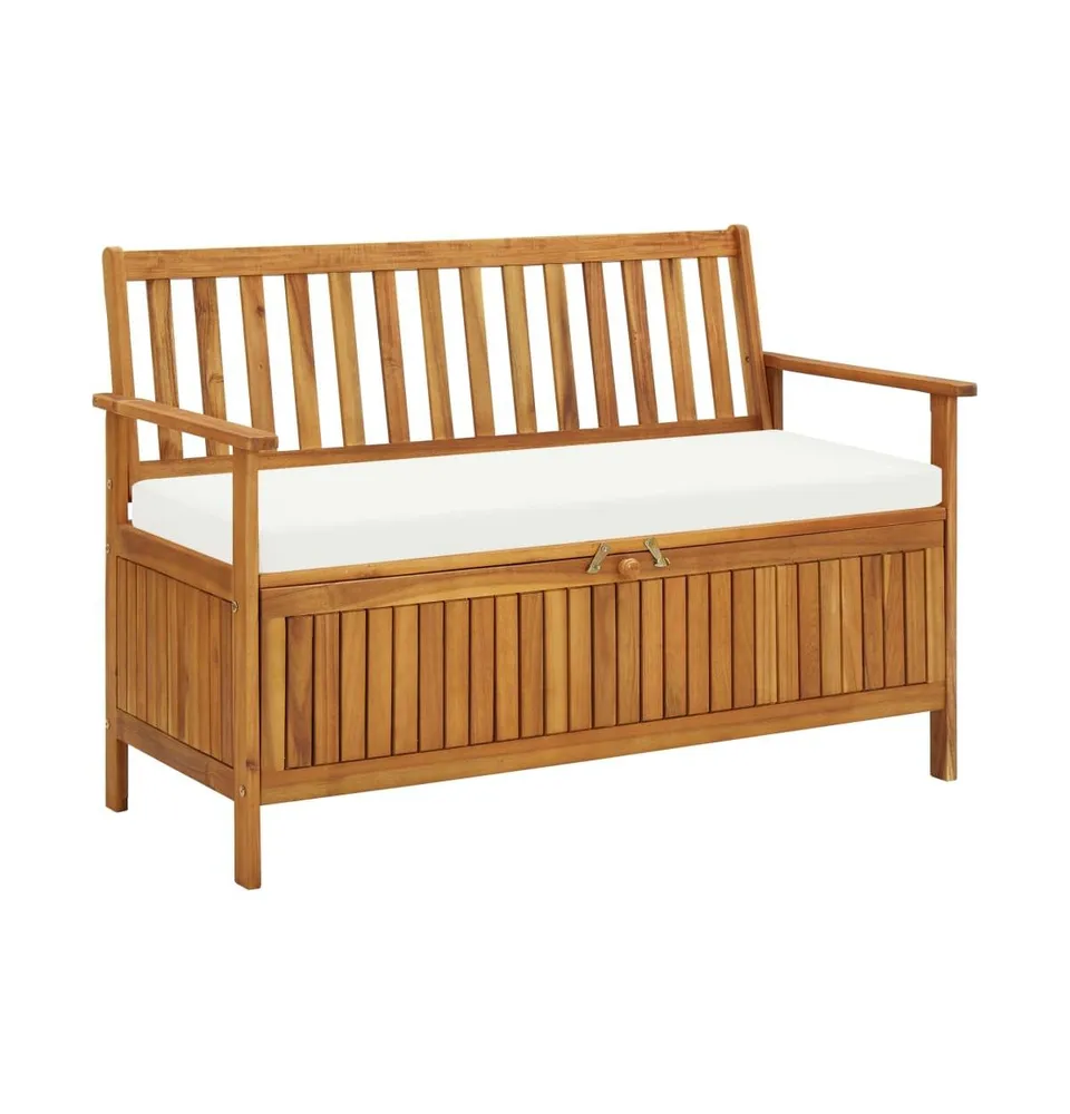 Patio Storage Bench Solid Acacia Wood 47.2"x24.8"x33.1"