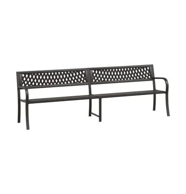 Twin Patio Bench Black 93.3" Steel