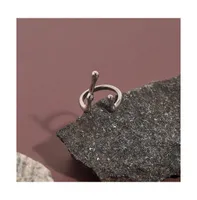 Sohi Women's Silver Minimal Metallic Open Ring