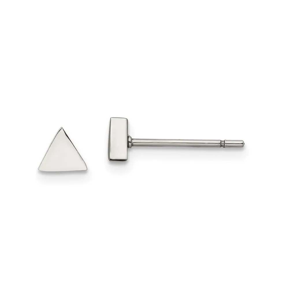 Chisel Stainless Steel Polished Triangle Earrings