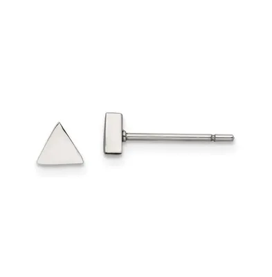 Chisel Stainless Steel Polished Triangle Earrings