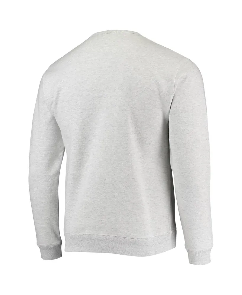 Men's League Collegiate Wear Heathered Gray Distressed Navy Midshipmen Upperclassman Pocket Pullover Sweatshirt