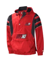 Men's Starter Red, Black 23XI Racing Impact Half-Snap Pullover Jacket