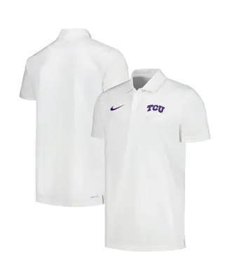Men's Nike White Tcu Horned Frogs Sideline Polo Shirt