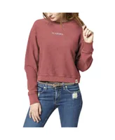 Women's League Collegiate Wear Coral Alabama Crimson Tide Timber Cropped Pullover Sweatshirt