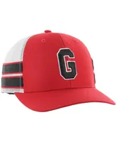 Men's '47 Brand Red Distressed Georgia Bulldogs Straight Eight Adjustable Trucker Hat