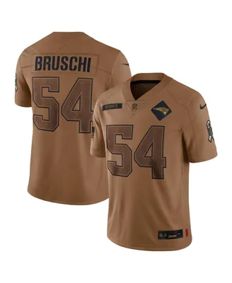 Men's Nike Tedy Bruschi Brown Distressed New England Patriots 2023 Salute To Service Retired Player Limited Jersey