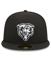 Men's New Era Black Chicago Bears Alternate Logo Main Patch 59FIFTY Fitted Hat