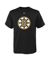 Big Boys David Pastrnak Black Boston Bruins Name and Number T-shirt