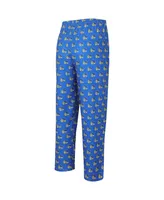 Men's Concepts Sport Royal Golden State Warriors Allover Logo Print Gauge Sleep Pants