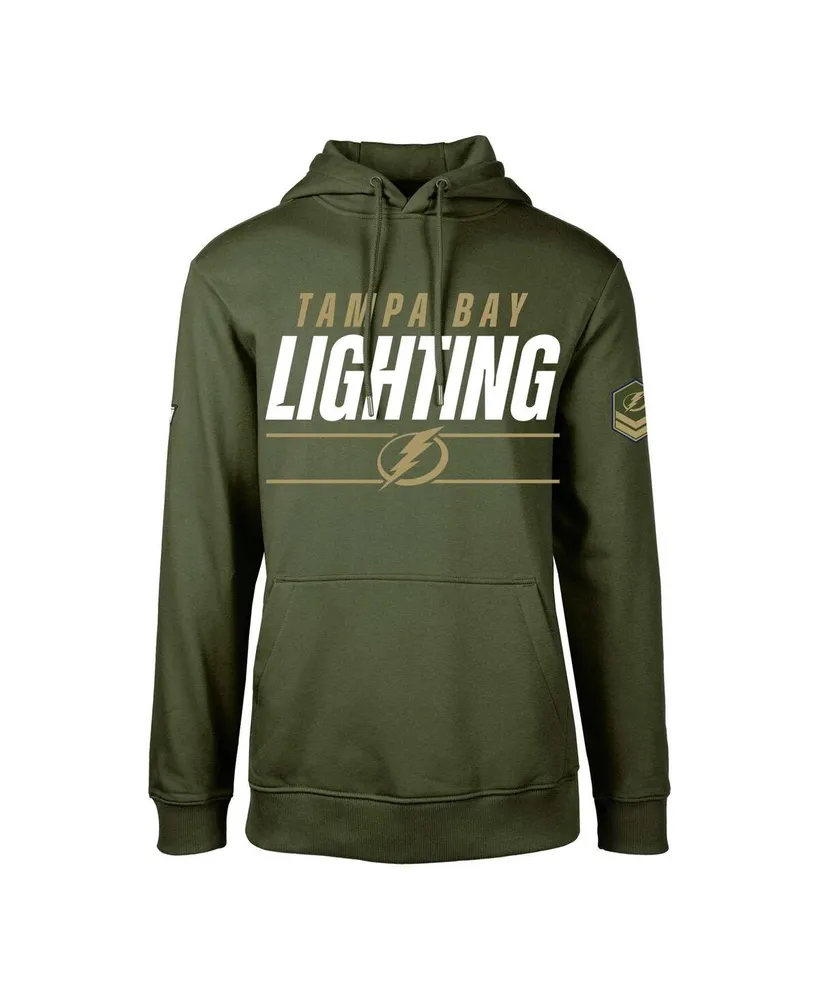 Men's LevelWear Olive Tampa Bay Lightning Podium Fleece Pullover Hoodie