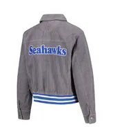 Women's The Wild Collective Purple Seattle Seahawks Corduroy Button-Up Jacket