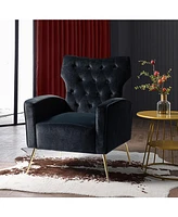 Modern Tufted Back Velvet Accent Chair for Living Room Bedroom