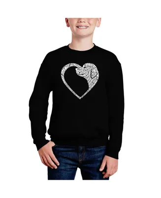 Dog Heart - Big Boy's Word Art Crewneck Sweatshirt