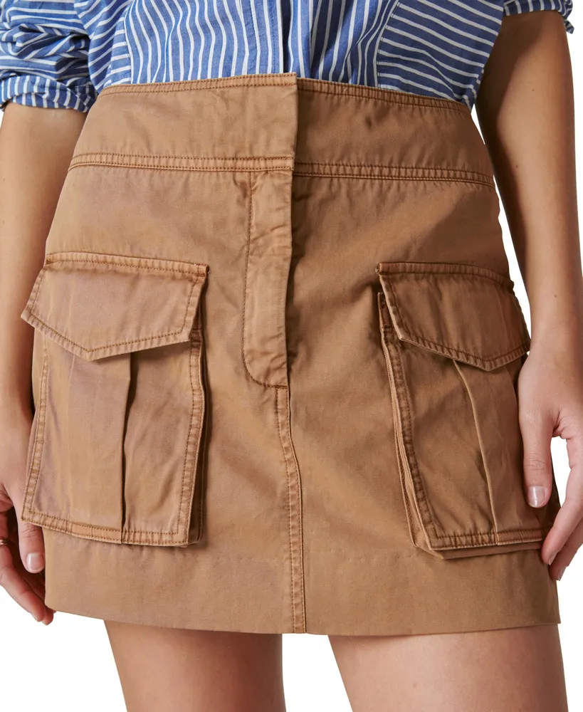Lucky Brand Women's Cotton Clean Cargo Mini Skirt