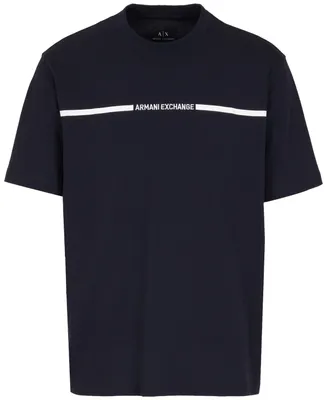 A|X Armani Exchange Men's Short Sleeve Skinny Stripe Logo T-Shirt