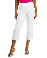 Jm Collection Women's Side Lace-Up Capri Pants