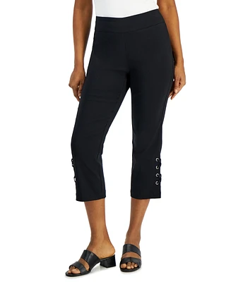 Jm Collection Women's Side Lace-Up Capri Pants, Created for Macy's