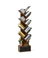 10-tier Tree Bookshelf with Drawer Free-standing Storage Bookcase