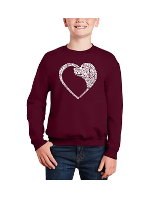 Dog Heart - Big Boy's Word Art Crewneck Sweatshirt