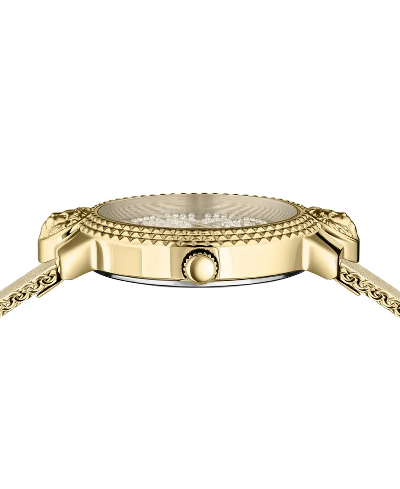Versus Versace Women's Mouffetard Three Hand Date Gold-Tone Stainless Steel Watch 38mm